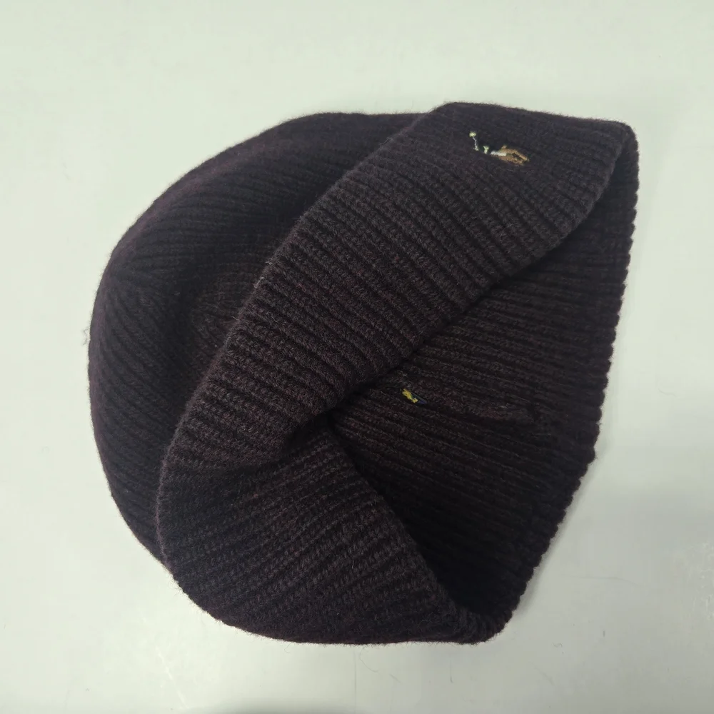 Ralph Lauren Signature Pony Polo Black & Juneberry(maroon & black) Beanie Duo(2) - Picture 7 of 7
